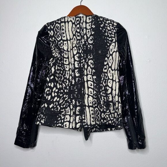 STYLESTALKER Animal Print Faux Leather Jacket Womens Size Small - Picture 11 of 14